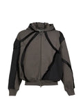 PACE panelled distressed hoodie