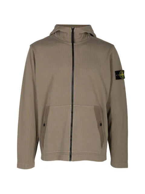 Stone Island 6100020 organic cotton interlock regular-fit zip-up hooded sweatshirt with pockets