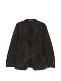 Eleventy herringbone-knit single-breasted jacket