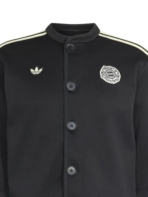 adidas logo-patch button-up sweater