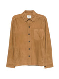 Arma lamb suede button-up jacket