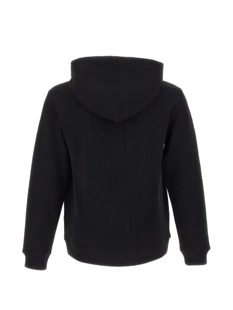 Ea7 Emporio Armani ribbed logo-patch hoodie