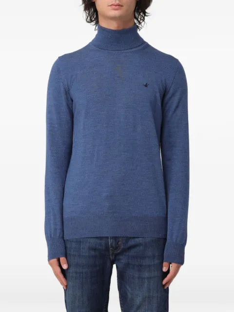 BROOKSFIELD logo-embroidered roll-neck sweater