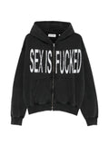 CARNE BOLLENTE slogan-print zip-up hoodie