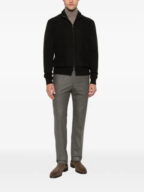 Corneliani cable-knit diamond-pattern cardigan