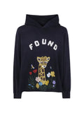 FOUND embroidered logo-patch hoodie