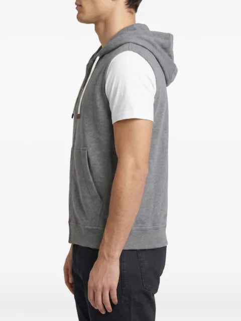 Brunello Cucinelli sleeveless zip-up hoodie