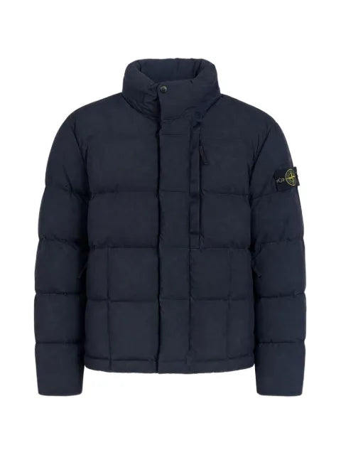 Stone Island quilted logo-patch jacket