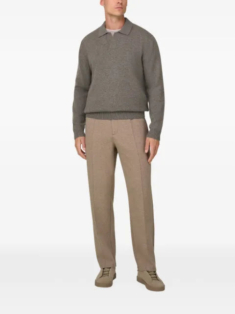 Boggi Milano knitted polo shirt in wool cashmere
