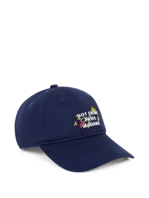 Drôle De Monsieur vine-embroidered slogan cap