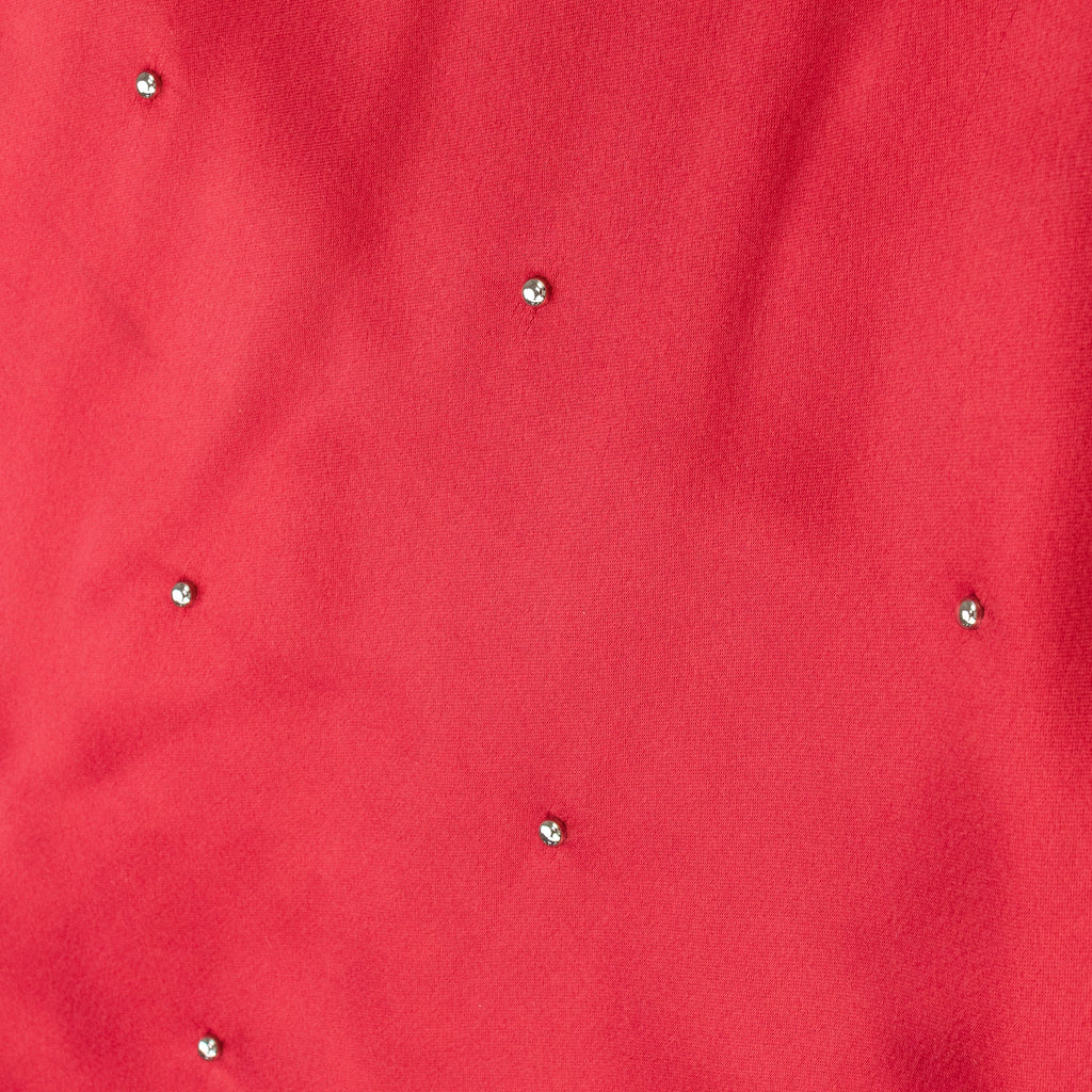 Red Silk Studded Slip Dress