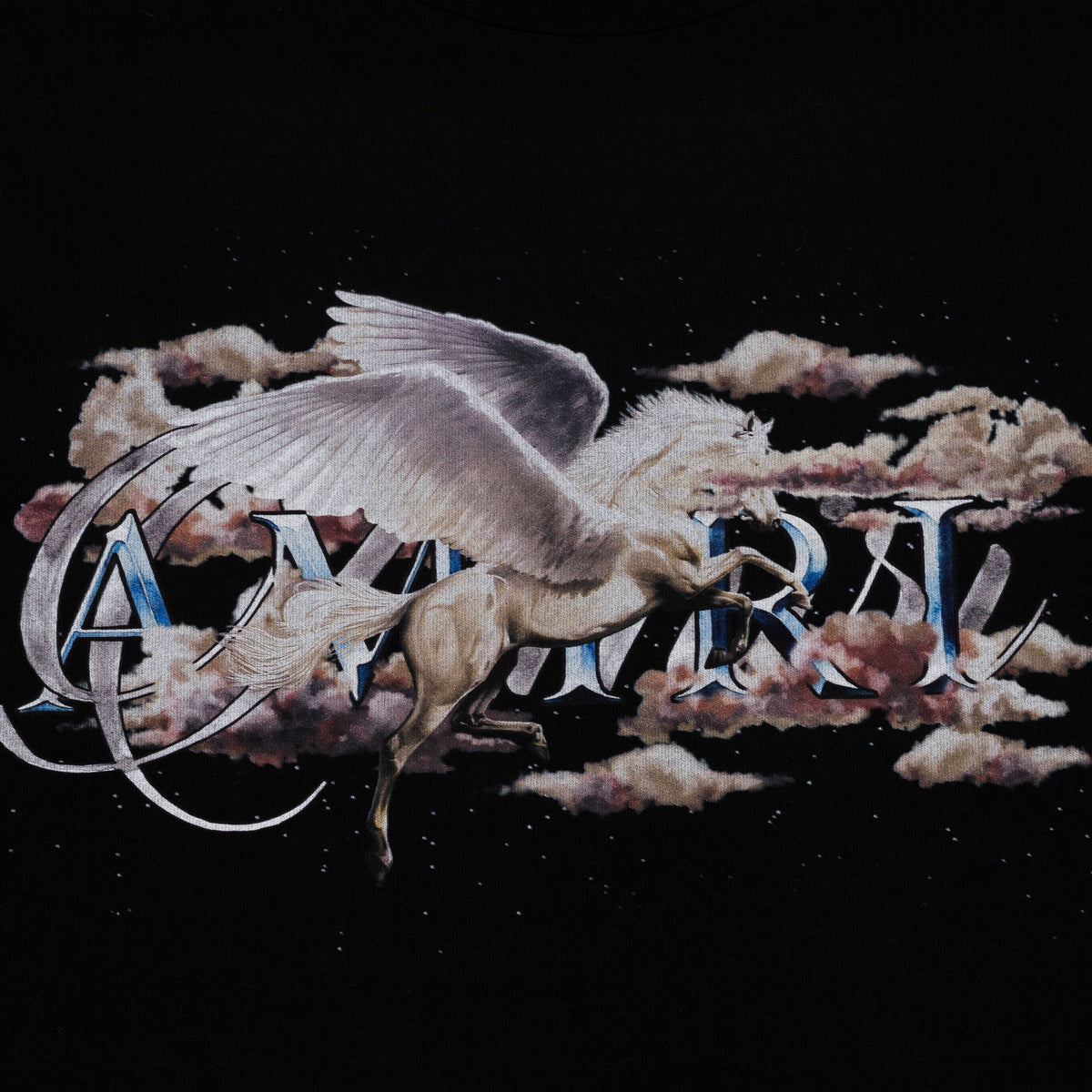 Black Pegasus Script Logo Tee