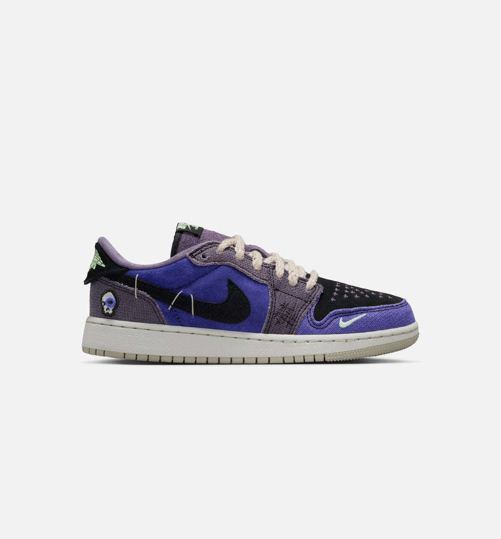 Air Jordan 1 Low OG Big Kids' Lifestyle Shoes - Regency Purple/Vapor Green/Black/Dark Raisin/Daybreak/Light Silver