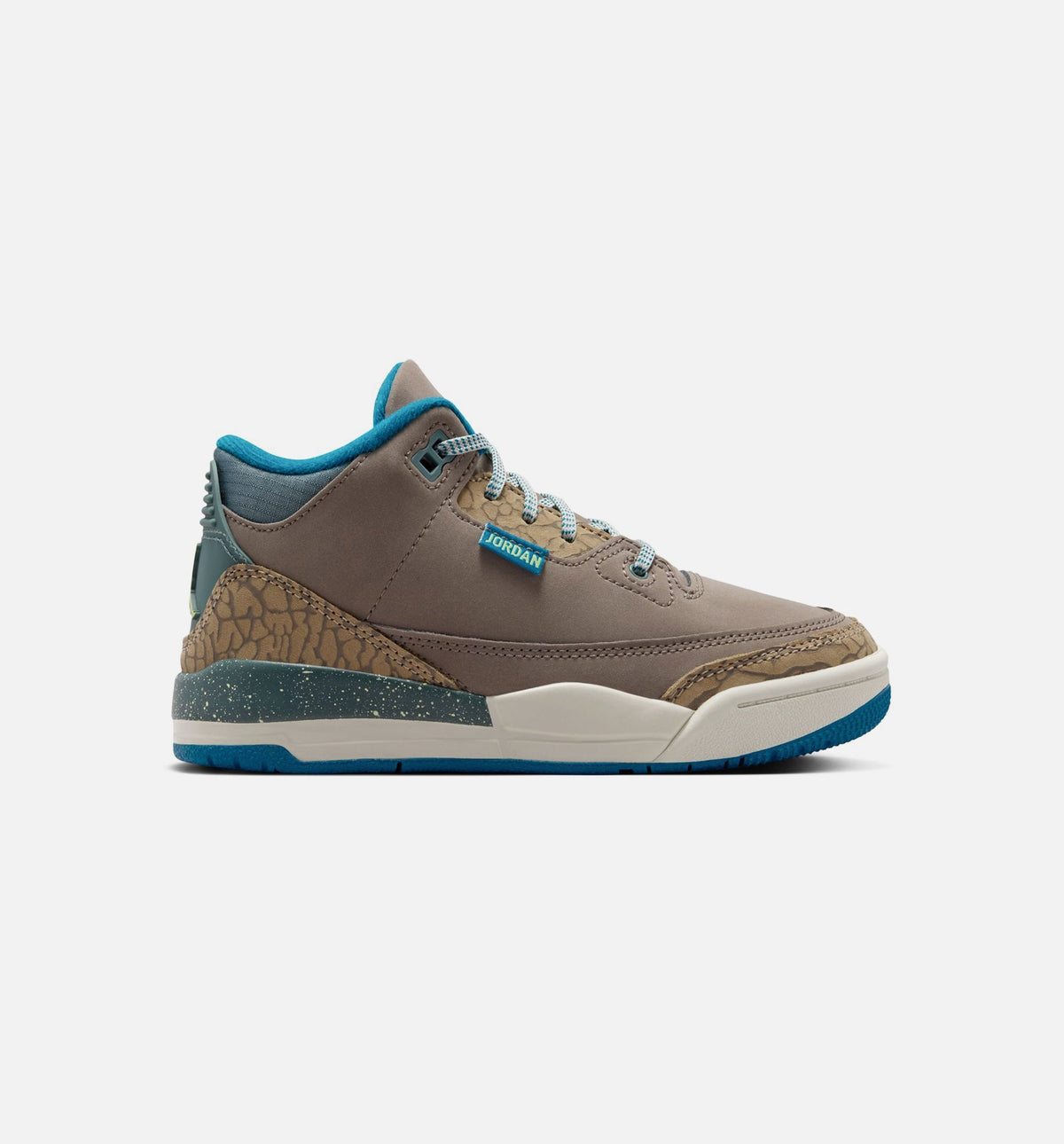Air Jordan 3 Retro Olive Grey Preschool Sneakers - Olive Grey / Green Abyss / Khaki / Sea Glass