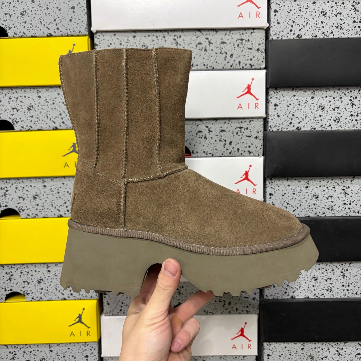 UGG Classic Quilted Platform Boot – Women's Mid-Height Suede Boot in Hickory