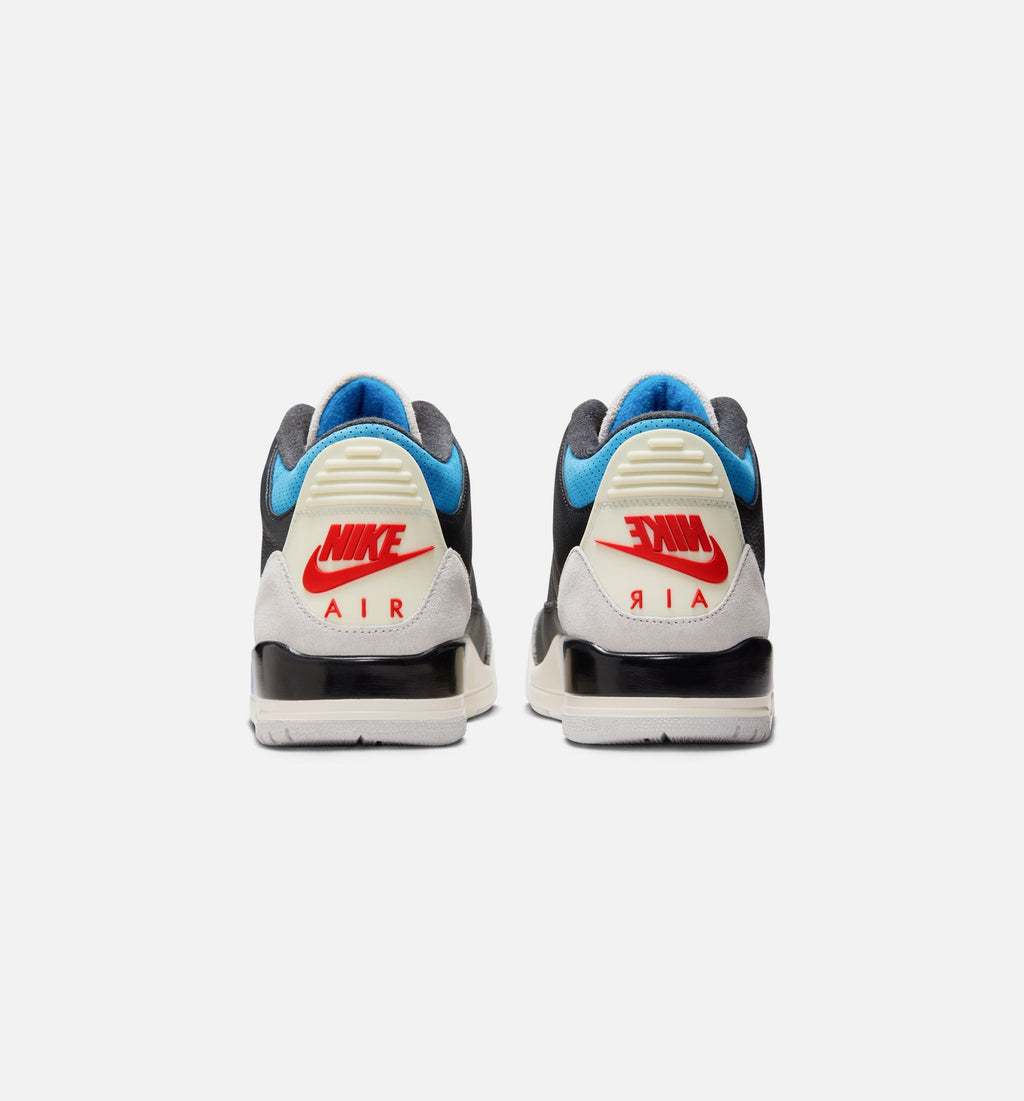 Air Jordan 3 Retro OG Rare Air Men's Shoes - Black Chile Red Neutral Grey