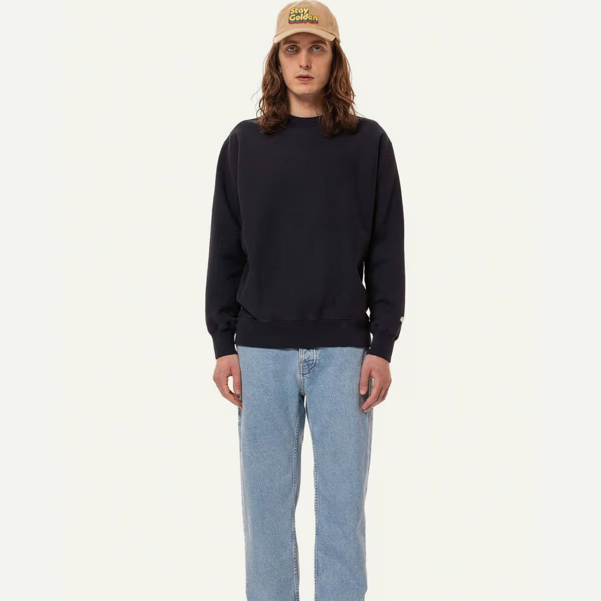 Nudie Jeans Hasse Crew Neck Sweatshirt: Navy