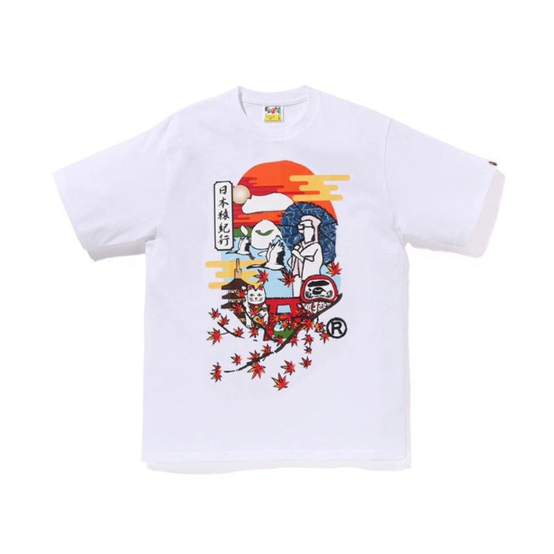 Bape Ape Head Shark Koi Fuji Graphic Oversized Tee Streetwear Unisex