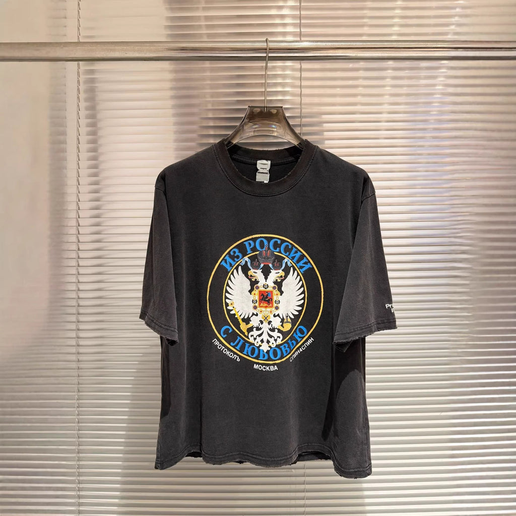 Protocol Index Two-Headed Eagle Graphic Short Sleeve Crewneck T-Shirt