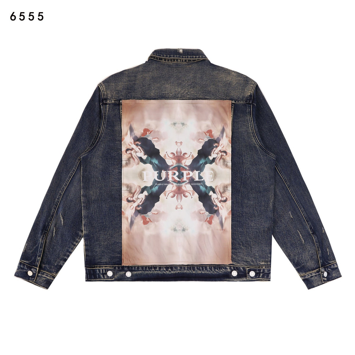 Purple Brand Bandana Print Trucker Denim Jacket Unisex