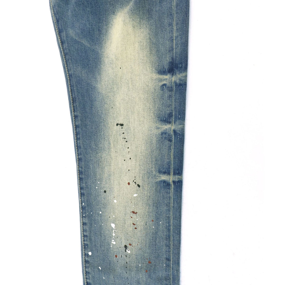 Purple Brand Splash Paint Distressed Skinny Denim Jeans Unisex