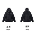 ERD Minimal Logo Zip-Up Hoodie — Washed Black