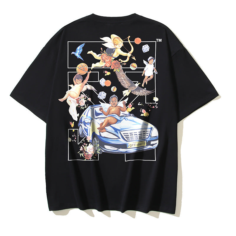 Off‑White Multi‑Sketch Arrow Graphic Oversized Tee Streetwear Unisex