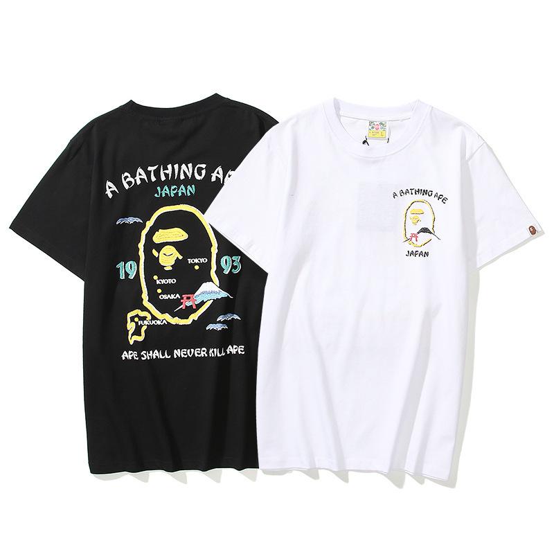Bathing Ape T-Shirt Summer Golden Printing Plus Size Loose Short Sleeve T-shirt