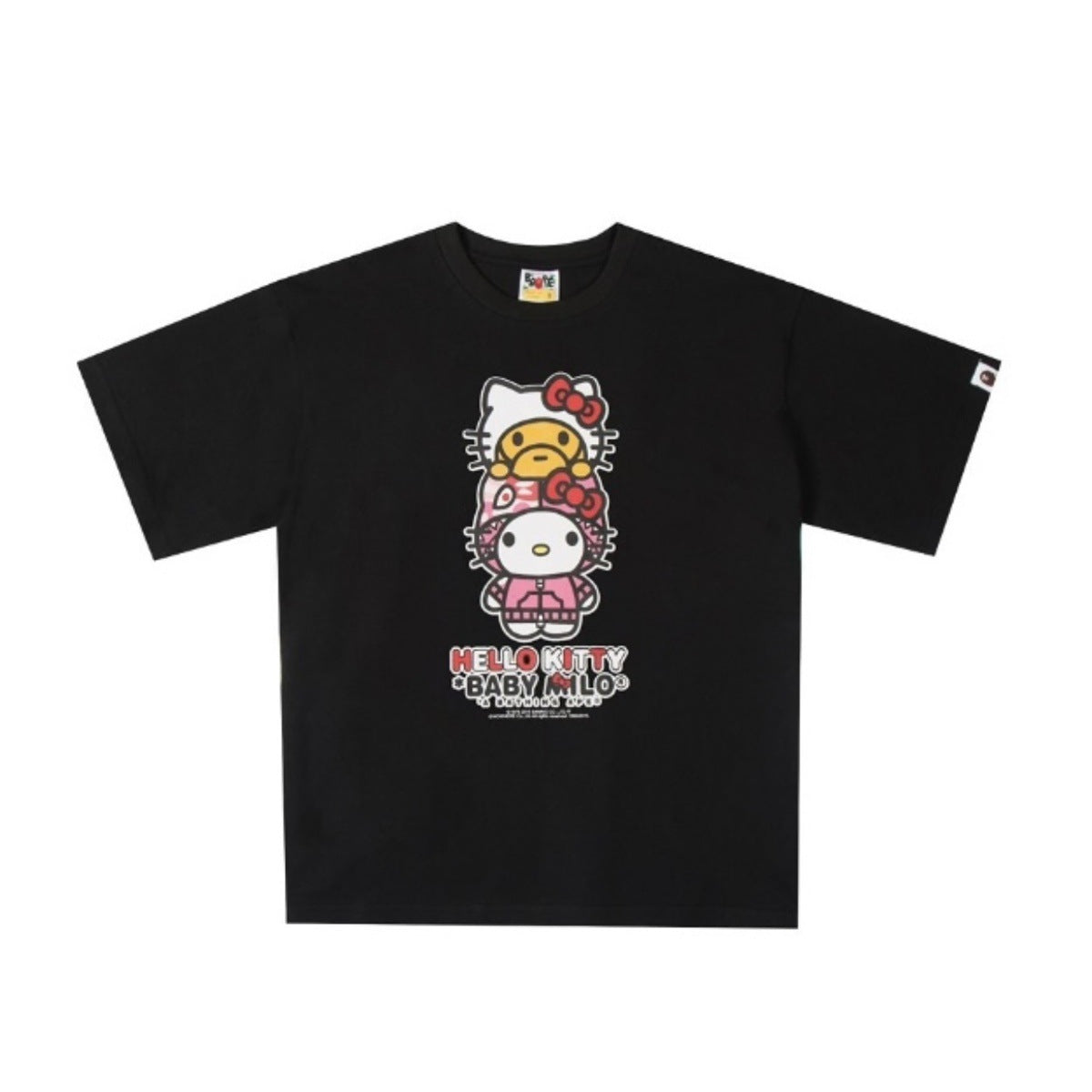 BAPE Baby Milo X Hello Kitty Graphic Tee Loose Unisex Couple T-Shirt