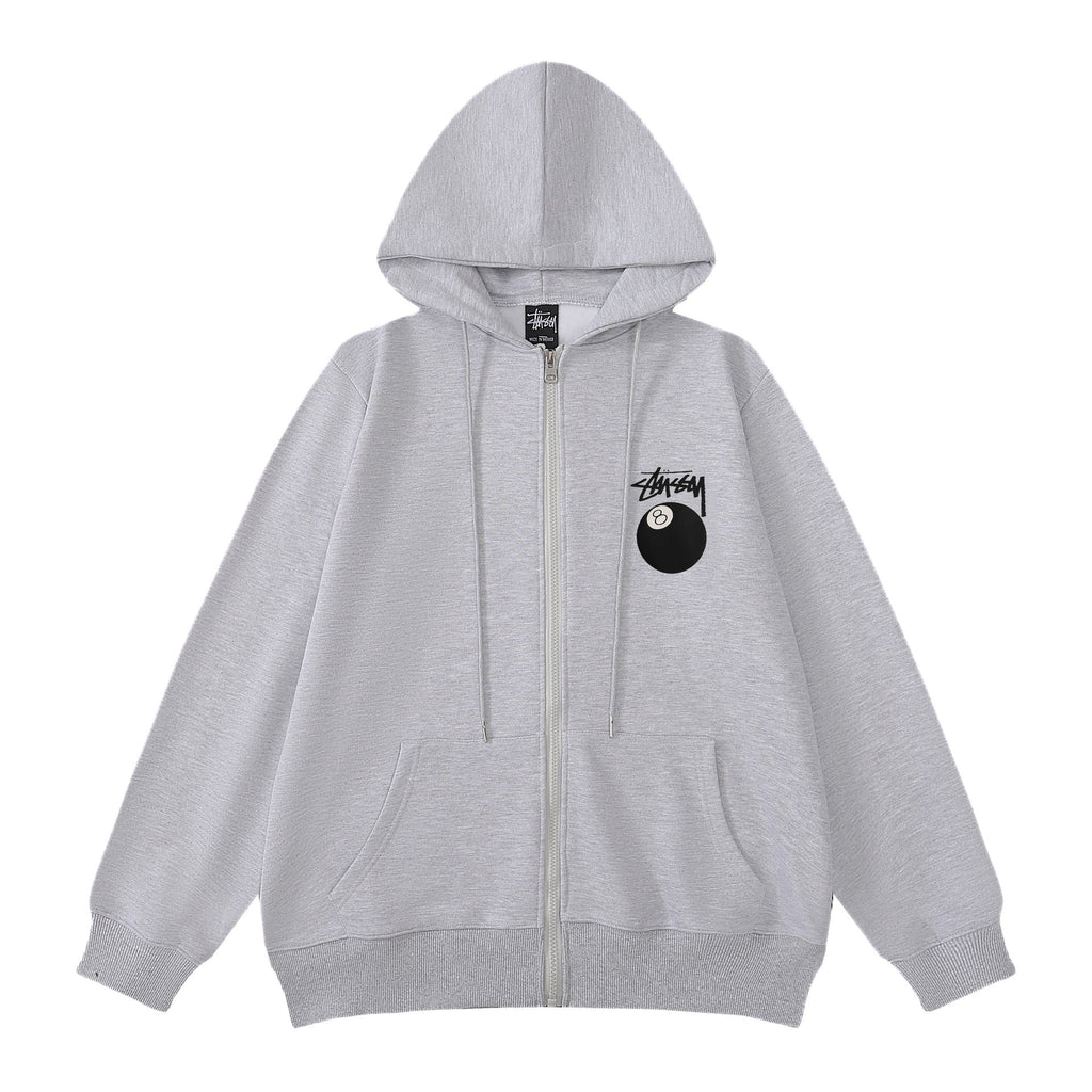 Stussy Hoodie Embroidered Fleece Fashion Hooded Sweater