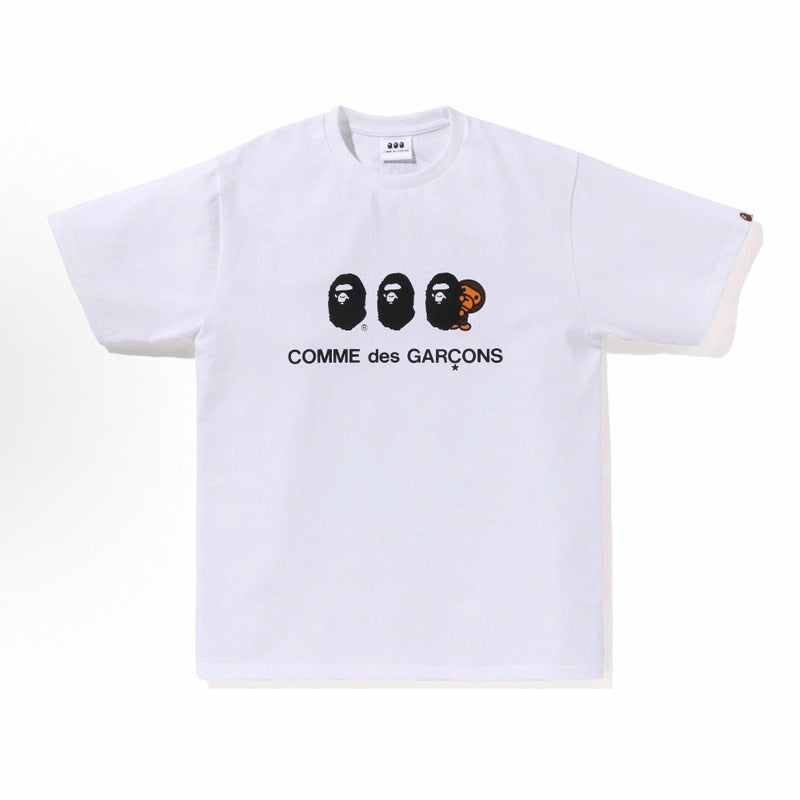 BAPE Ape Head Shark Print Loose Casual Unisex T-Shirt