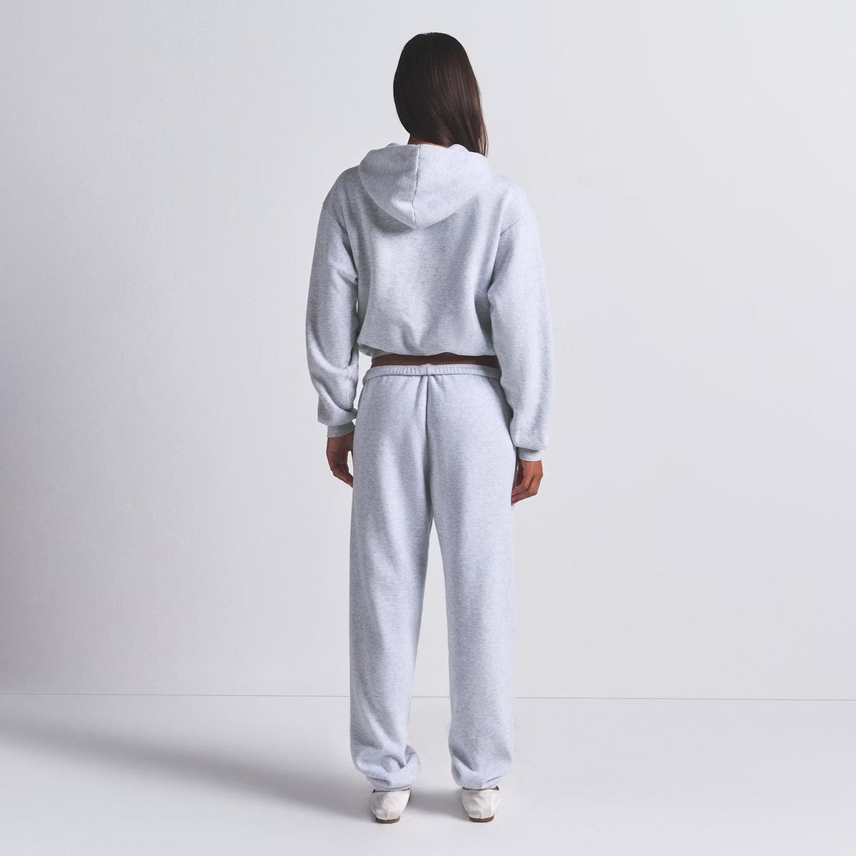 SKIMS Cotton Fleece Hoodie Light Heather Grey