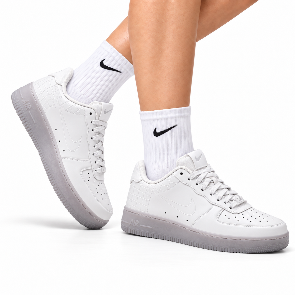 Nike Air Force 1 Low Triple White Unisex Sneakers Style 05