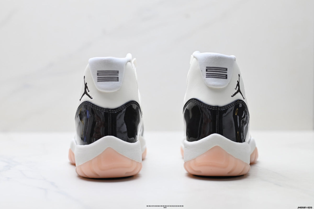 Air Jordan 11 Retro White Black and Pink Unisex Sneakers Style 21