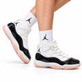 Air Jordan 11 Retro White Black and Pink Unisex Sneakers Style 21