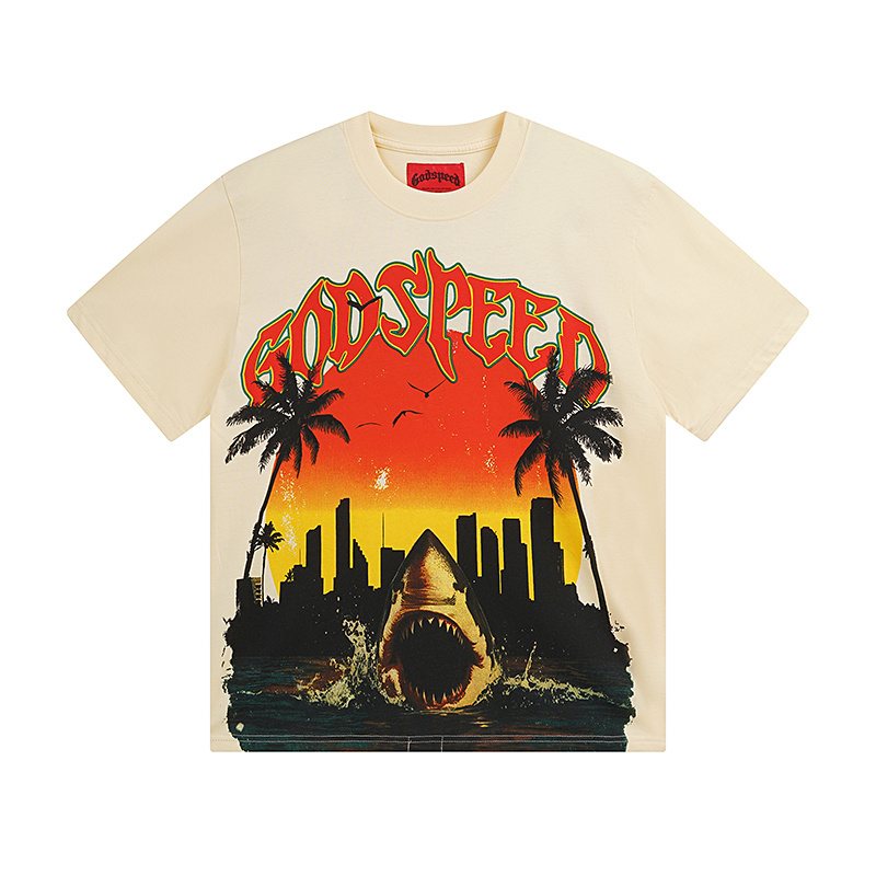 Godspeed Shark Sunset Graphic T-Shirt
