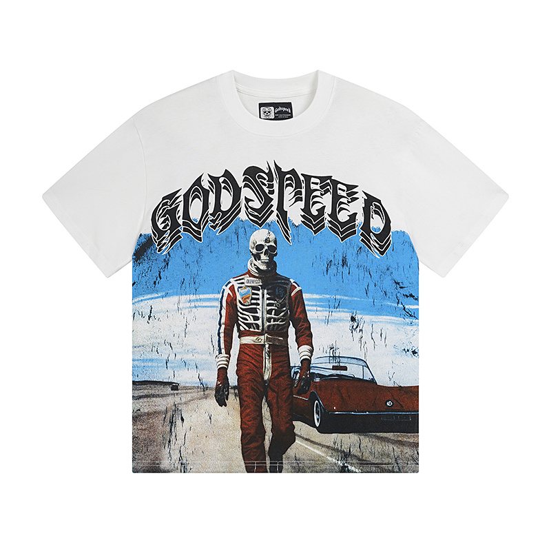 Godspeed Skeleton Car Graphic T-Shirt