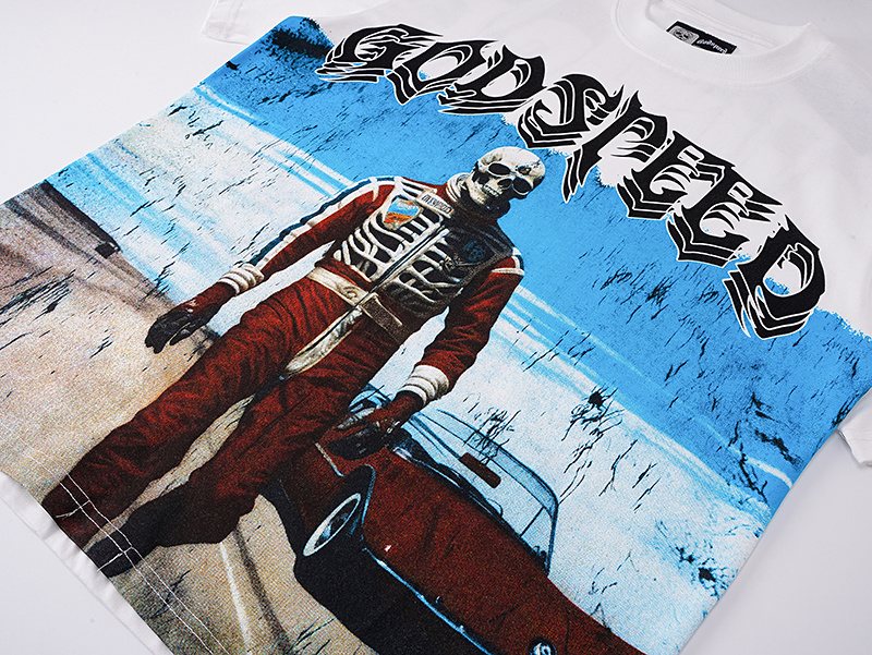 Godspeed Skeleton Car Graphic T-Shirt