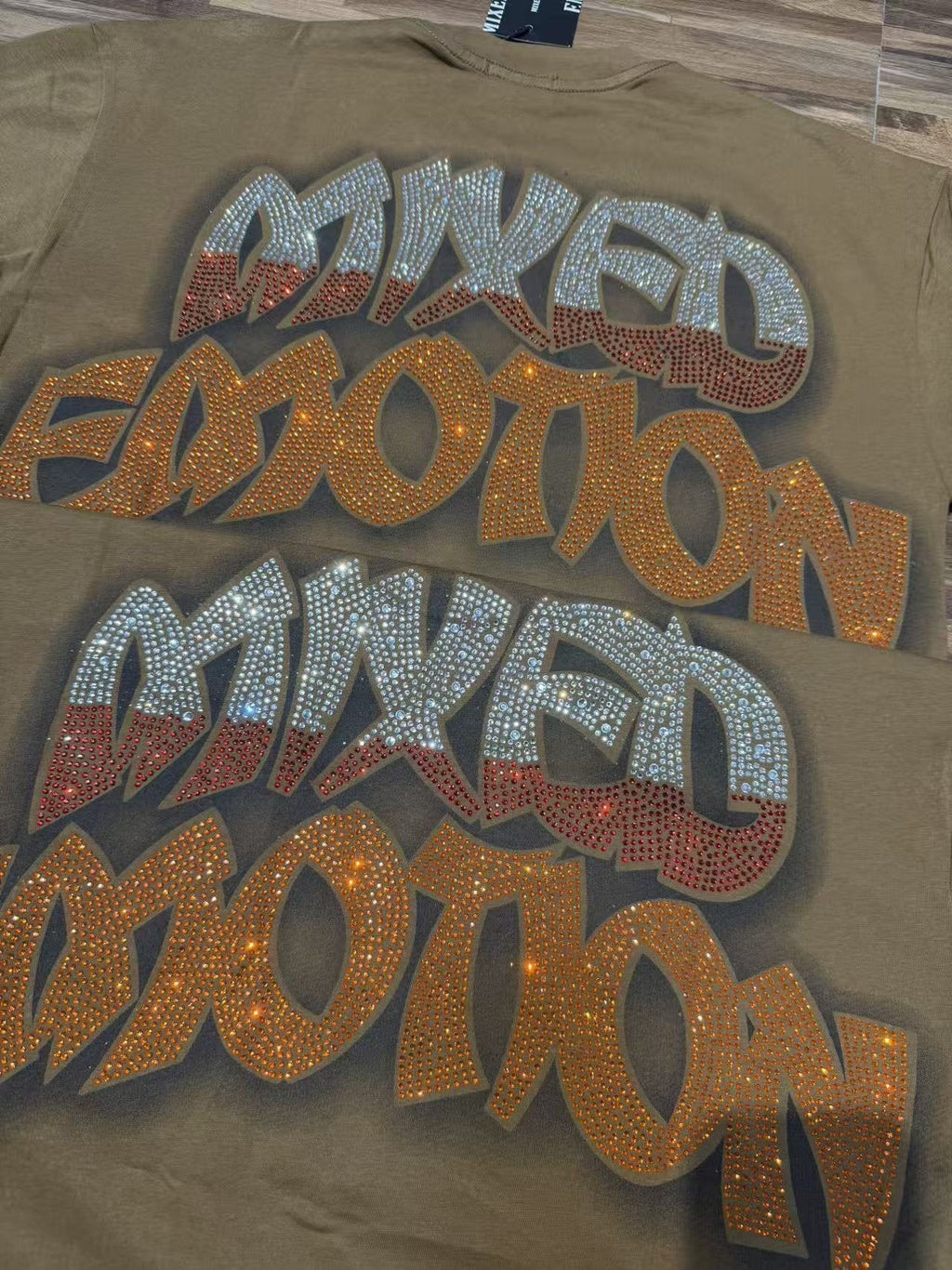 MIXED EMOTION Olive Brown Graphic T-Shirt