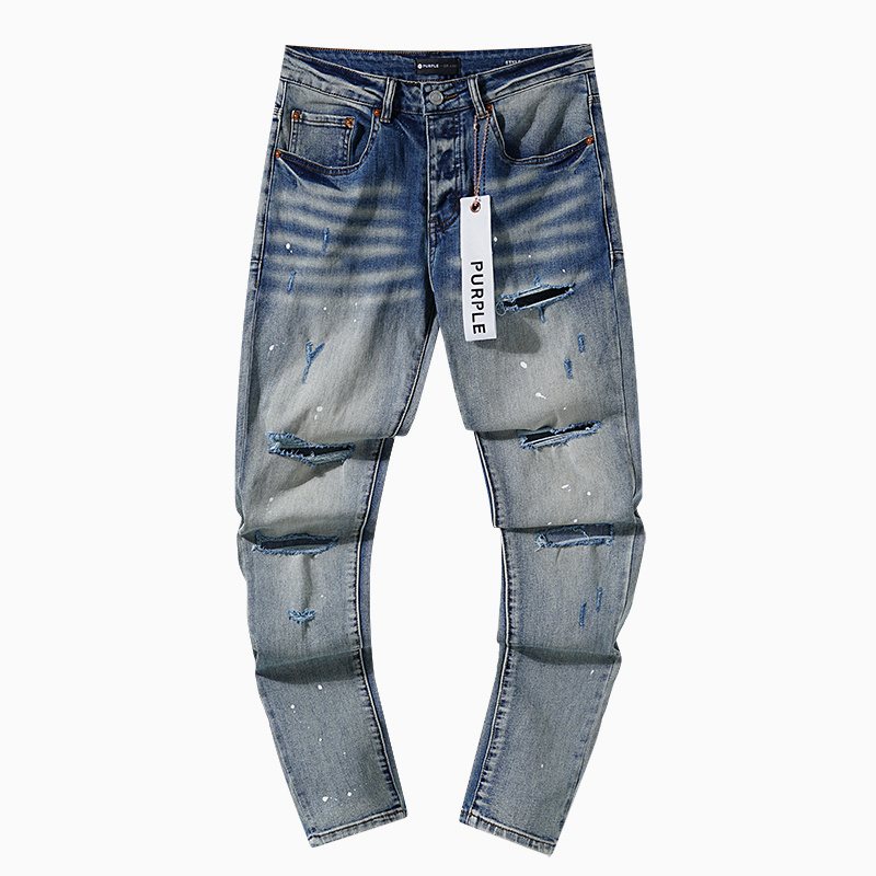 Purple Brand Paint Splatter Distressed Jeans