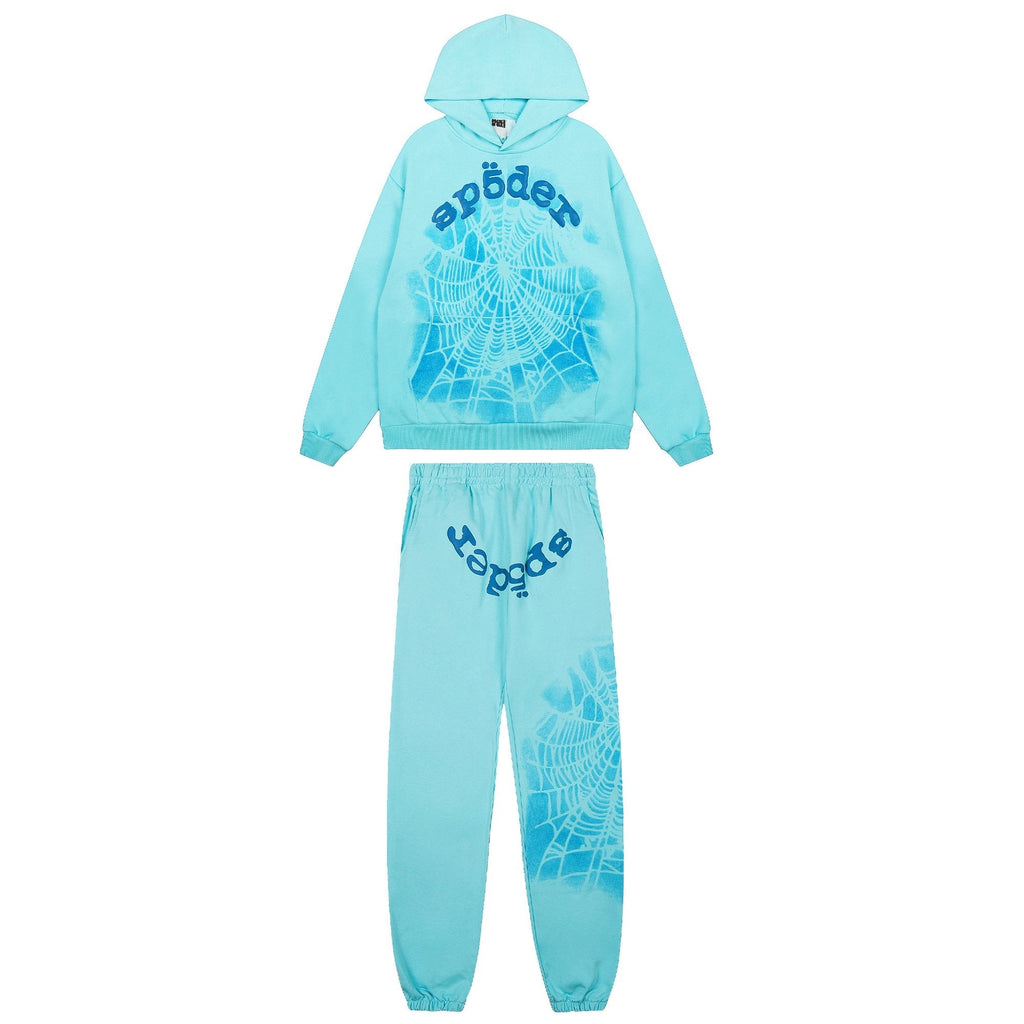 Sp5der Light Blue Spiderweb Graphic Matching Set