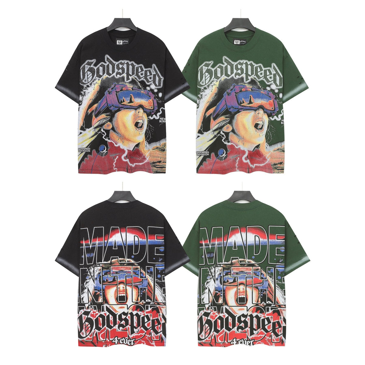 Godspeed New Born Rhinestone Graphic T-Shirt