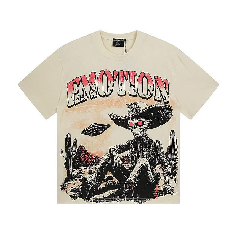 MIXED EMOTION Cowboy Graphic Short-Sleeve T-Shirt