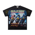 MAJESTIK Racing Graphic Washed Black T-Shirt