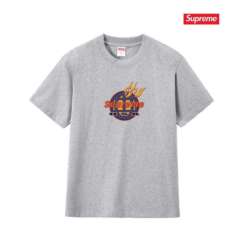 Supreme Flame Globe Graphic Short-Sleeve T-Shirt