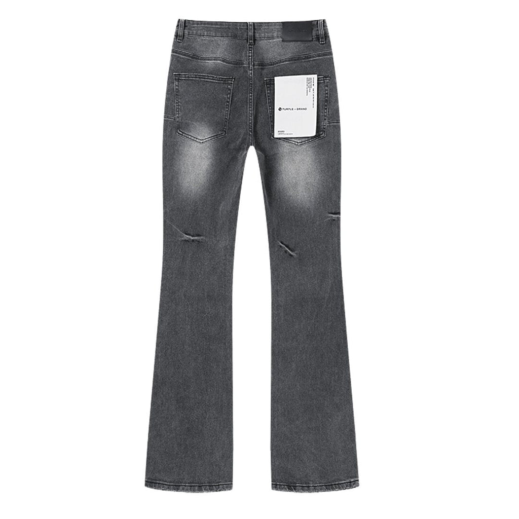 Purple Brand Gray Rhinestone Flared Jeans