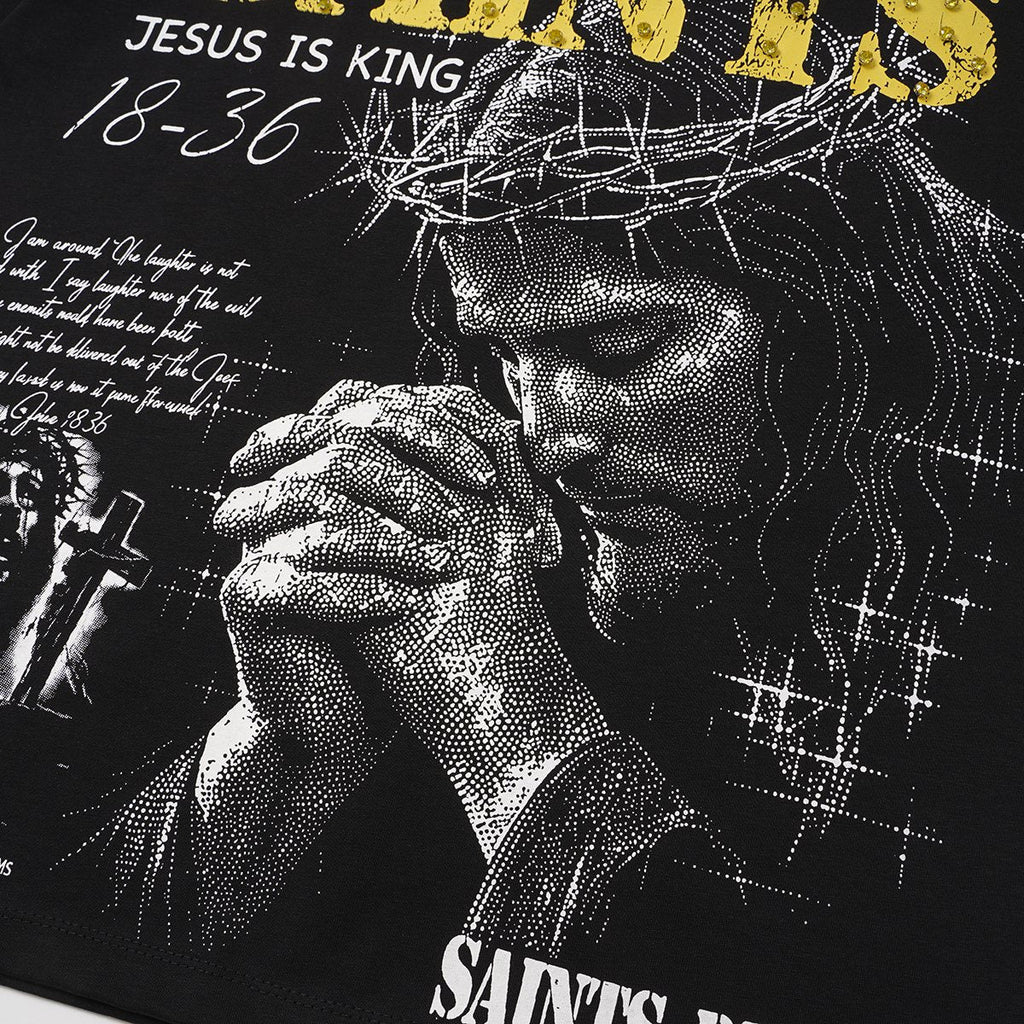 SAINT Religious Graphic Short-Sleeve T-Shirt