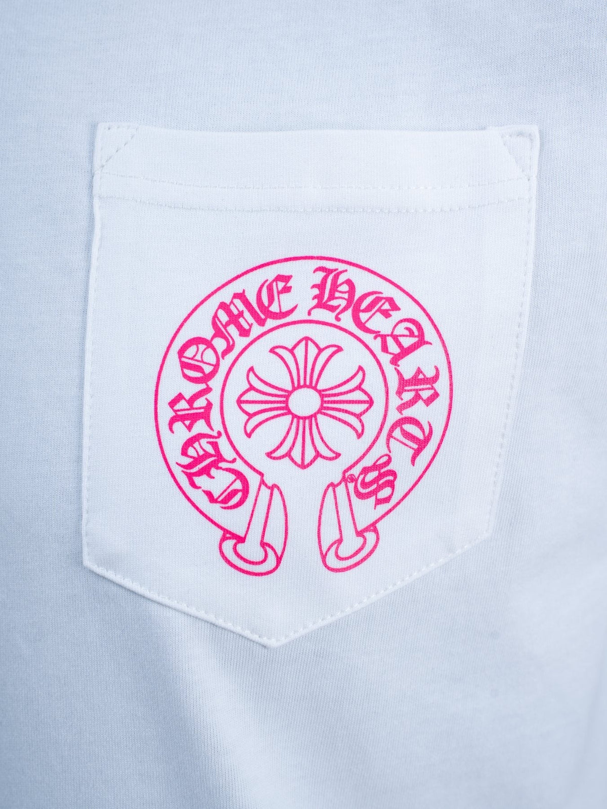 Chrome Hearts Pink Back Graphic Pocket T-Shirt
