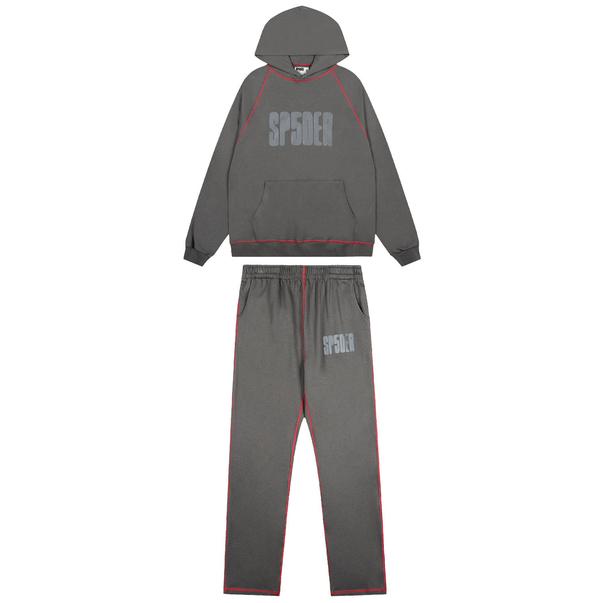 Sp5der Charcoal Gray Hoodie & Sweatpants Matching Set