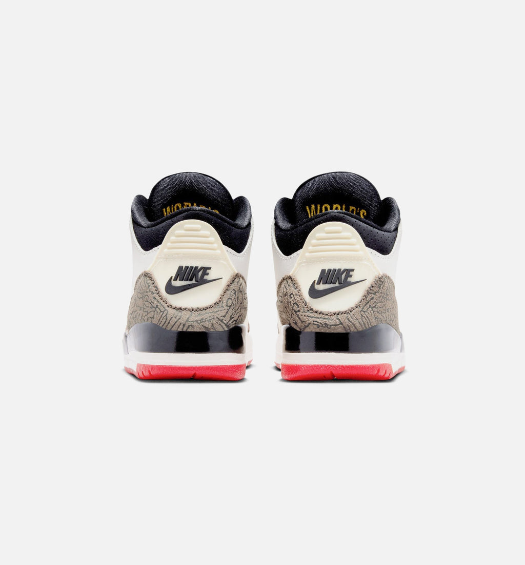 Air Jordan 3 Retro Sail and University Red – Preschool Lifestyle Shoe in Sail/Black/University Red/Pale Ivory
